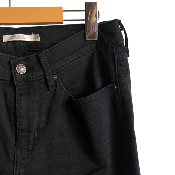 Levi’s Classic Bootcut Jeans Mid Rise Stellar Stretch Size 27 Soft Black - Picture 6 of 16